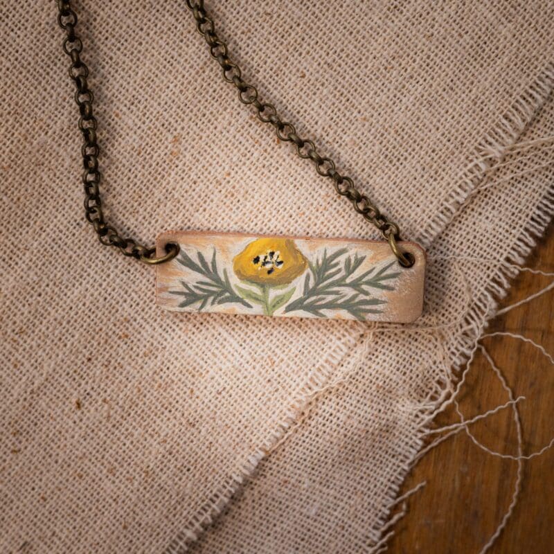 Golden Poppy Bar Necklace