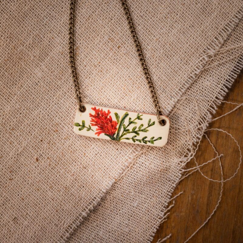 Indian Paintbrush Bar Necklace