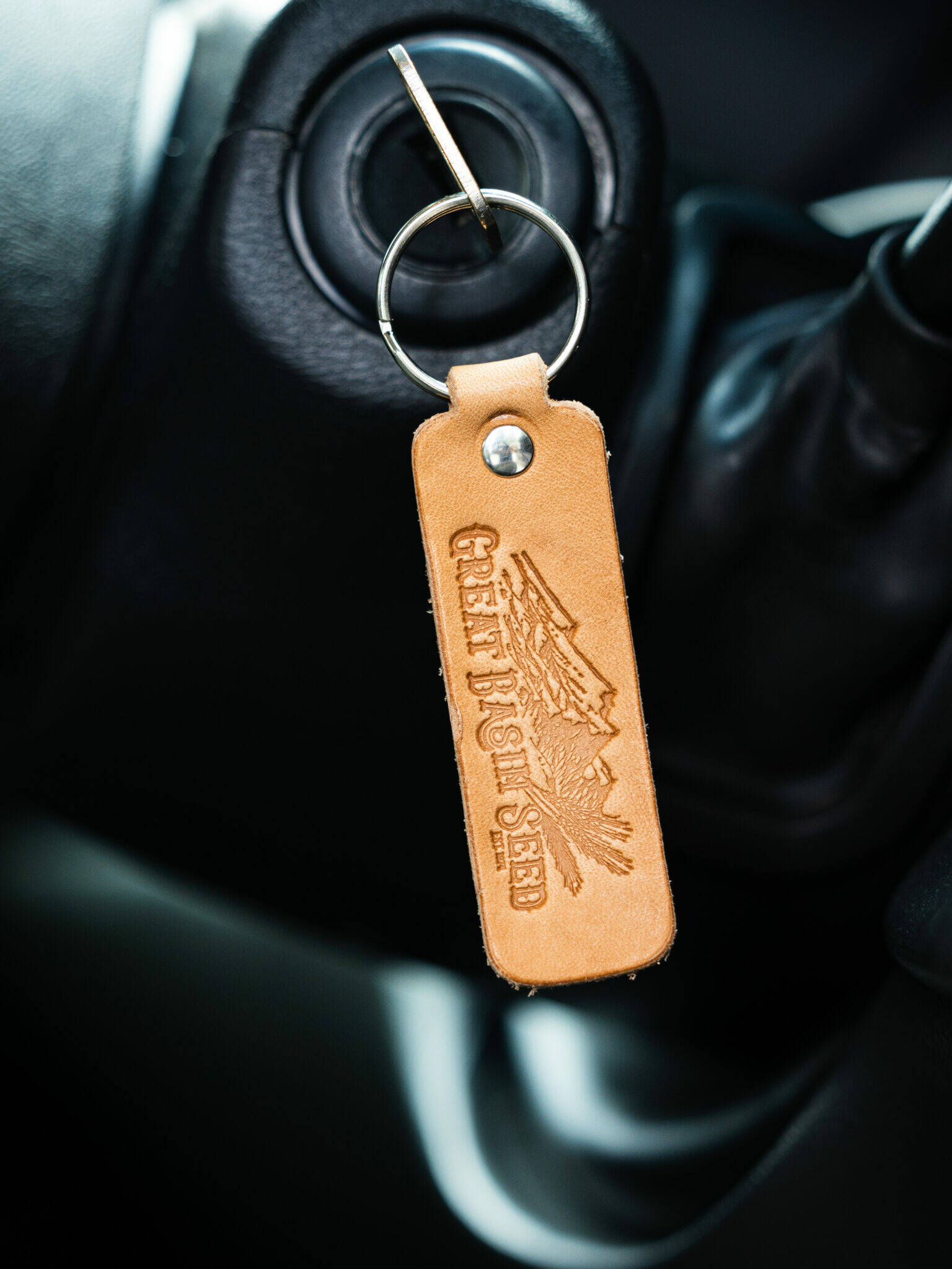 Great Basin Seed Leather Keychain