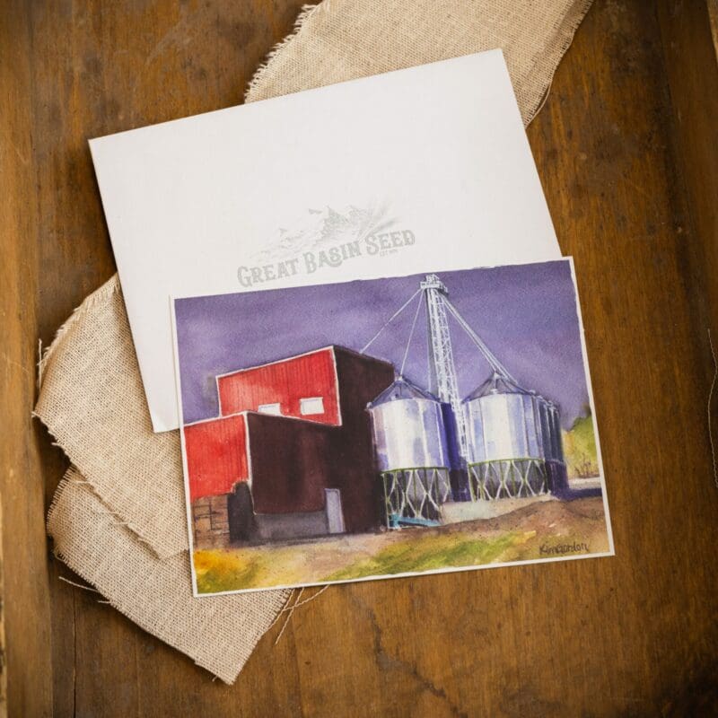 Great Basin Seed silos and conditioning plant Postcard