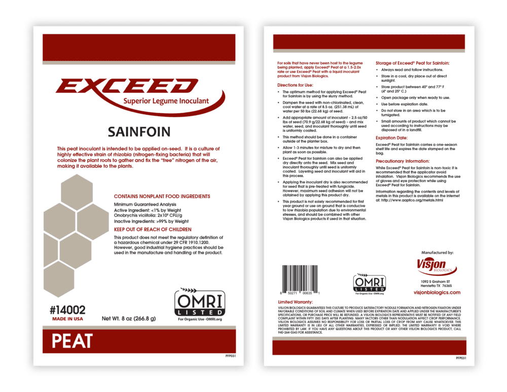 EXCEED® Superior Inoculant Peat for Sainfoin Great Basin Seeds